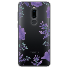 Чехол-накладка Case Place силиконовый с рисунком для Meizu M8 (73150) сиреневая цветочная рамка