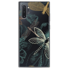 Чехол-накладка Case Place силиконовый с рисунком для Samsung Galaxy Note 10+ (28550) тени стрекоз