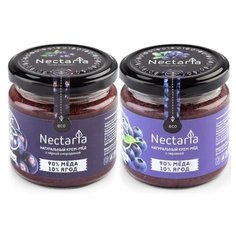 Крем-мед NECTARIA с черной смородиной, с черникой, 2 шт набор