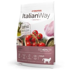 Корм для кошек Italian Way при чувствительном пищеварении, беззерновой, с уткой 1.5 кг