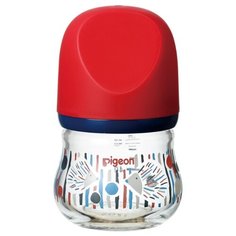 Pigeon Бутылочка Перистальтик Плюс Soft Touch премиальное стекло, 80 мл с рождения, ежик