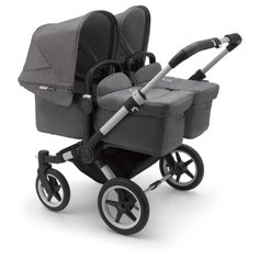 Универсальная коляска Bugaboo Donkey 3 Twin (2 в 1) Alu/Grey melange/Grey melange, цвет шасси: серебристый
