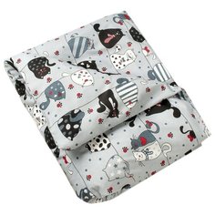 Amarobaby пододеяльник Котики (бязь) 147х112 см серый