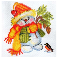 Алиса Набор для вышивания Снеговичок 10 х 10 см (0-059)