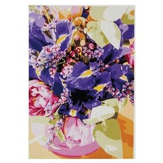 Рыжий кот Картина по номерам "Букет с ирисами" 30х40 см (Х-9026)