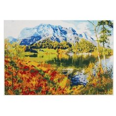 Рыжий кот Картина по номерам "Озеро в горах" 30х40 см (Х-9050)