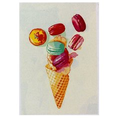 Рыжий кот Картина по номерам "Мороженое и макароны" 30х40 см (Х-3720)