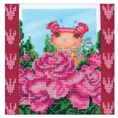 ABRIS ART Набор для вышивания бисером Розовая Фея 15 х 15 см (AM-018)