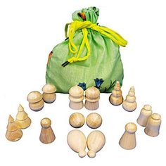 Развивающая игрушка RNToys Волшебный мешочек - фигурный 16 предметов бежевый
