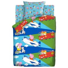 Покрывало Непоседа Peppa Pig Профессии (16033), 145 х 200 см, синий/зеленый/белый