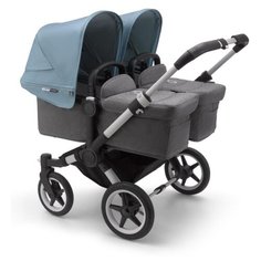 Универсальная коляска Bugaboo Donkey 3 Twin (2 в 1) alu/grey melange/vapor blue, цвет шасси: серебристый