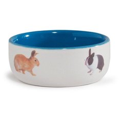 Миска Beeztees 801650 для кроликов, 300 мл белый/синий