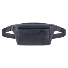 Сумка поясная PIQUADRO, натуральная кожа, синий
