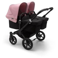 Универсальная коляска Bugaboo Donkey 3 Twin (2 в 1) black/black/soft pink, цвет шасси: черный