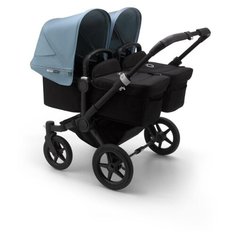 Универсальная коляска Bugaboo Donkey 3 Twin (2 в 1) black/black/vapor blue , цвет шасси: черный