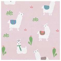 Обои винил на флизелиновой основе детские Rasch Kids & Teens III Lama Kids Teens 0.53х10.5м розовый