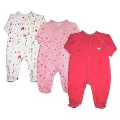 Комбинезон Наша мама размер 80, белый/розовый