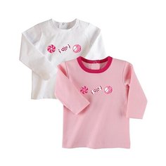 Лонгслив Наша мама размер 104, белый/розовый