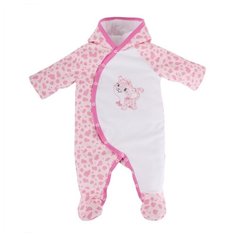 Комбинезон Наша мама размер 74, бело-розовый