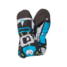 Варежки KERRY размер 3, черный/голубой/серый