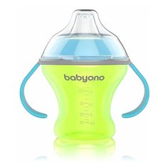 Поильник-непроливайка BabyOno 1456, 180 мл зеленый/голубой