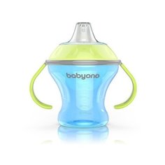Поильник-непроливайка BabyOno 1456, 180 мл голубой/зеленый