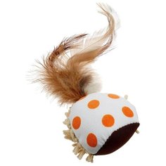Игрушка для кошек Japan Premium Pet в виде шарика с кошачьей мятой белый/коричневый