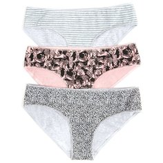 Vis-a-Vis Набор трусов бикини классика низкой посадки, 3 шт., размер M, pink/m.l.grey