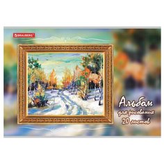 Альбом для рисования BRAUBERG Пейзаж 29.7 х 21 см (A4), 100 г/м², 20 л.