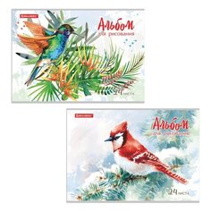 Альбом для рисования BRAUBERG Райские птички 29.7 х 21 см (A4), 100 г/м², 24 л.