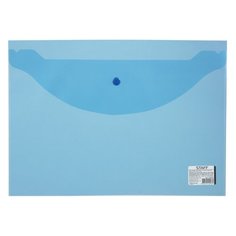 STAFF Папка-конверт с кнопкой А4, 120 мкм синий