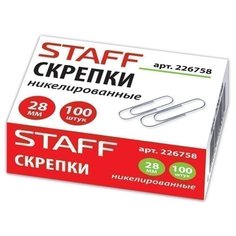 STAFF Скрепки 28 мм (226758) (100 шт.) серебристый