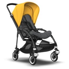 Прогулочная коляска Bugaboo Bee⁵ black/grey melange/sunrise yellow, цвет шасси: черный