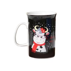 Доляна Кружка Новый год. Мисс коровка 300 мл черный