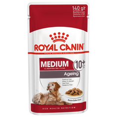 Влажный корм для пожилых собак Royal Canin для здоровья кожи и шерсти, для здоровья костей и суставов 140г (для средних пород)