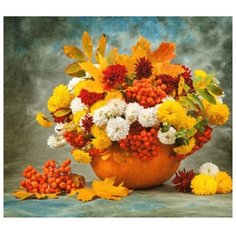 Рыжий кот картина по номерам Осенний букет 40х50 см (Х-4738)