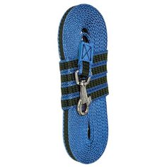 Поводок для собак Зооник капроновый с двойной латексной нитью "ЭКО" синий 5 м 20 мм