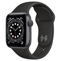 Умные часы c GPS Apple Watch Series 6 GPS 40mm Aluminum Case with Sport Band серый космос/черный
