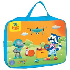 Мульти-Пульти Папка с ручками Для мальчиков А4, полиэстер, 80 мм голубой/оранжевый