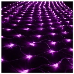 Гирлянда Sh Lights Сетка для улицы 200 х 150 см, NTLD300, 300 ламп, фиолетовые диоды/прозрачный провод