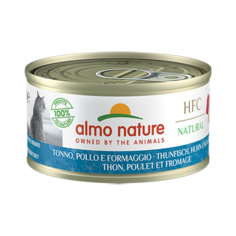 Корм для кошек Almo Nature HFC Natural, с тунцом, с курицей, с сыром 70 г