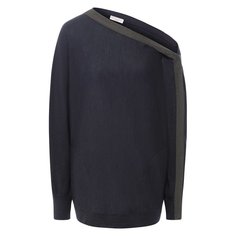 Пуловер из смеси кашемира и шелка с открытым плечом Brunello Cucinelli