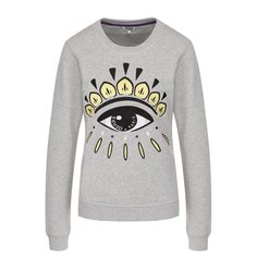 Хлопковый свитшот с контрастной вышивкой Kenzo