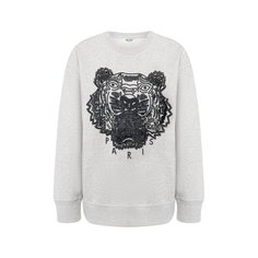 Хлопковый пуловер с логотипом бренда Kenzo