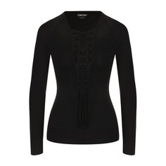 Пуловер из смеси шерсти и шелка со шнуровкой Tom Ford