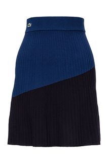 Короткая трикотажная юбка синего цвета Lacoste