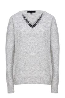 Серый джемпер с отделкой кружевом Vero Moda