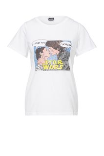 Белая хлопковая футболка с принтом Star Wars Noisy May