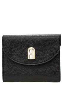 Черный кошелек из зерненой кожи Sleek Furla