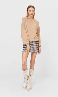 Stradivarius Худи Из Мягкой Ткани Женская Коллекция Бежевый M